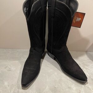 Lucchese Women’s Black Suede Cowgirl Boots NWT size 9.5B